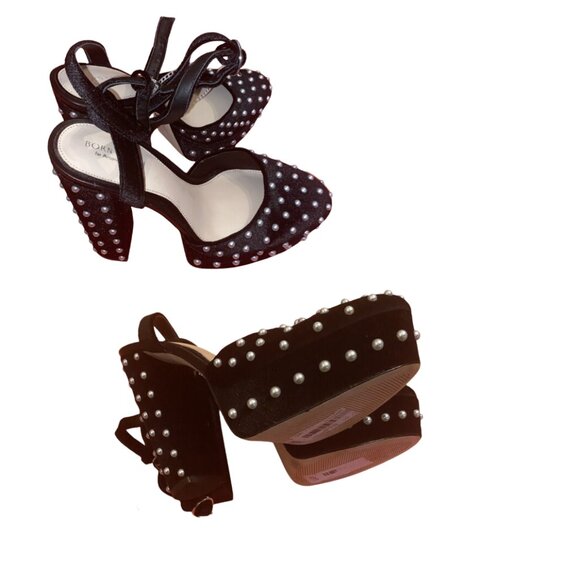 Antonio Melani Velvet Pearl Dress Platform Pumps Born On Fifth Emily Size 9.5 - Picture 2 of 4